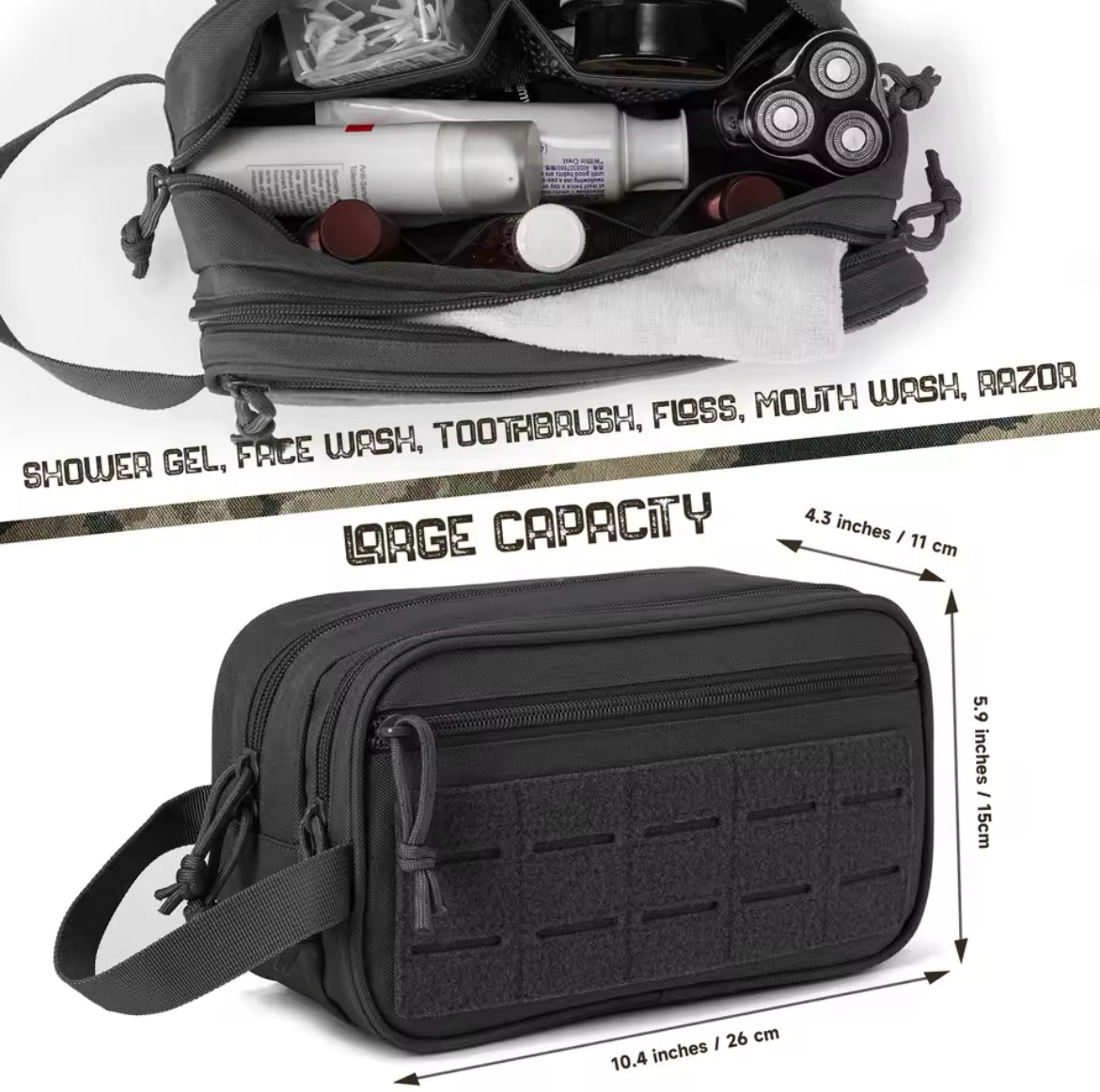 Hybrid Tactical Wash Bag Black